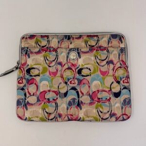 Coach Poppy Ikat Multicolor Logo Y2K Tablet Sleeve